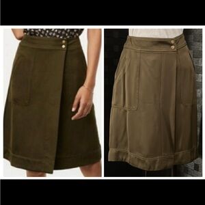 Loft Skirt Olive Green Wrap Size 2P EUC.